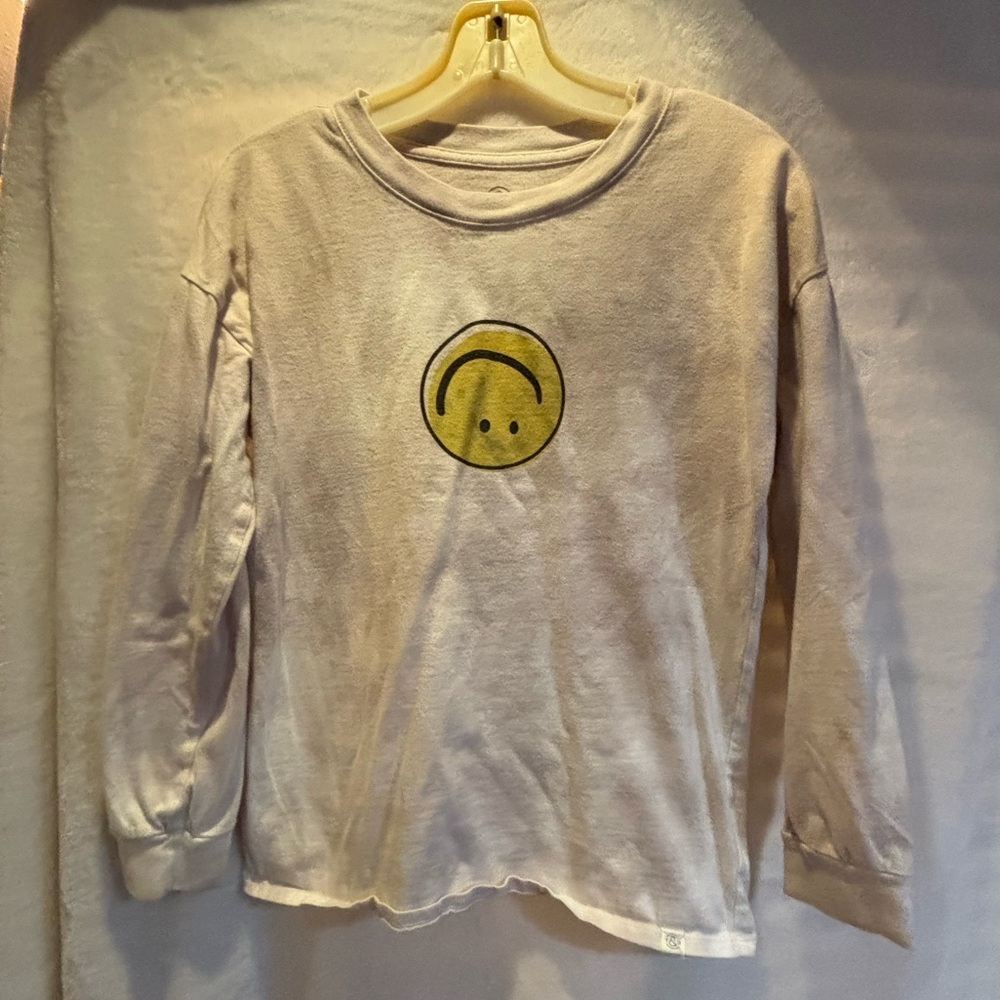 Upside down smiling face long sleeve shirt